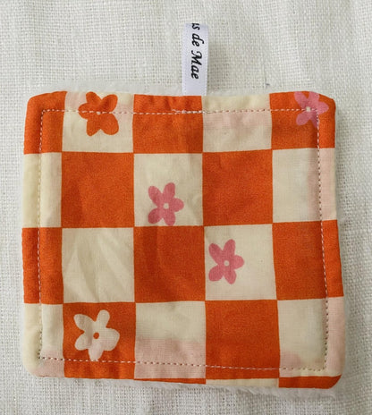 Reusable wipe - Orange flower