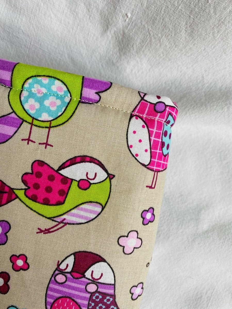 Pochette pour livre de poche - Petits oiseaux - Les créations de Mae