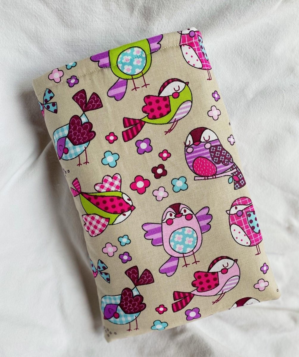 Pochette pour livre de poche - Petits oiseaux - Les créations de Mae