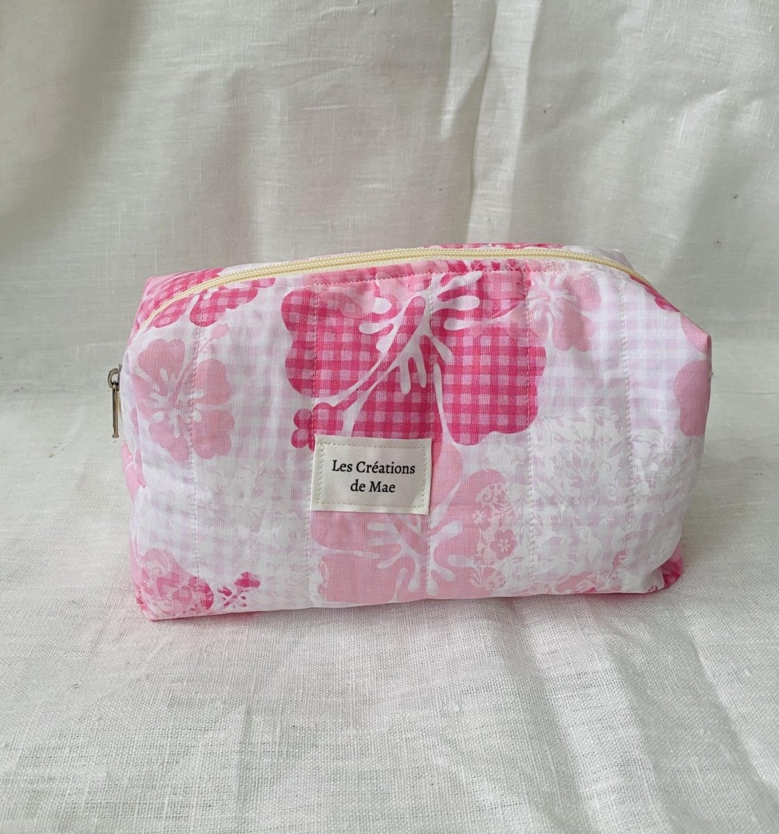 Trousse de Toilette/Maquillage - Large - Ile Rose - Les créations de Mae