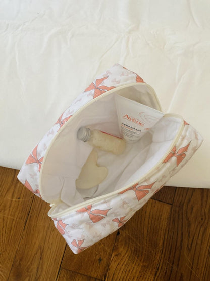 trousse de maquillage haute Noeuds 100% coton fait main en France - vue 3