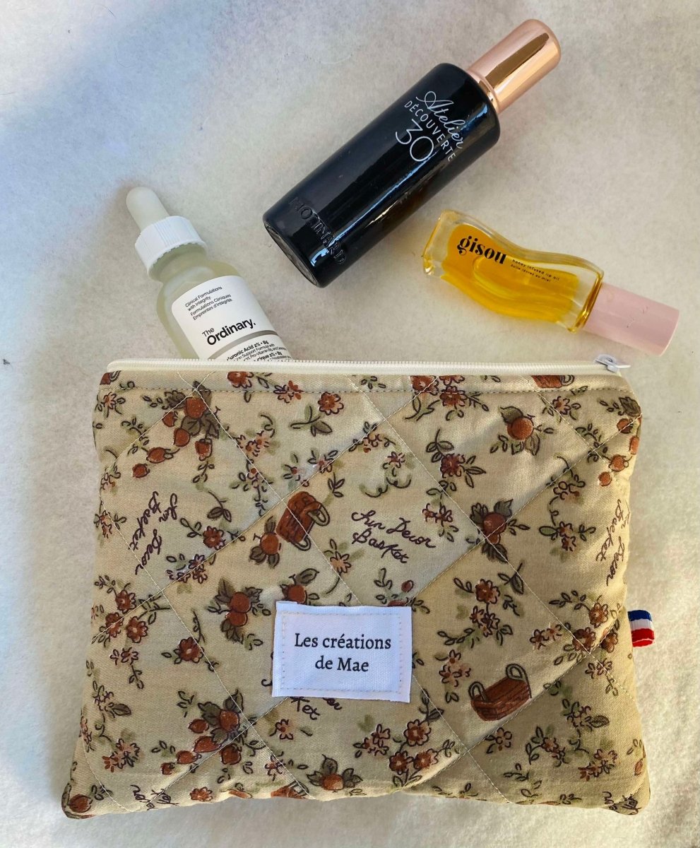 Trousse de Toilette/Maquillage - Plate - Panier Automne - Les créations de Mae