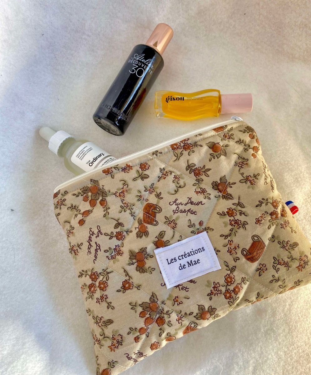 Trousse de Toilette/Maquillage - Plate - Panier Automne - Les créations de Mae